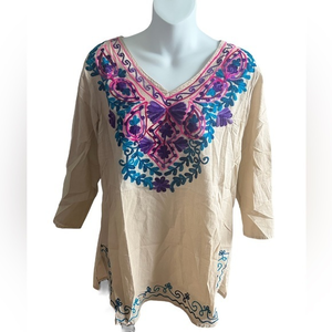 Sahiba Dust Pink Embroidered‎ Tunic or Cover-Up M/L